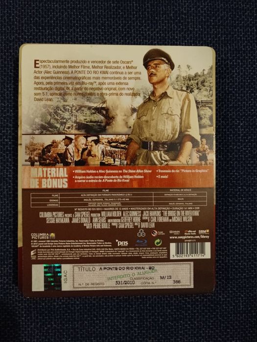 Steelbook Blu ray do filme "A Ponte do Rio Kwai" (portes grátis)