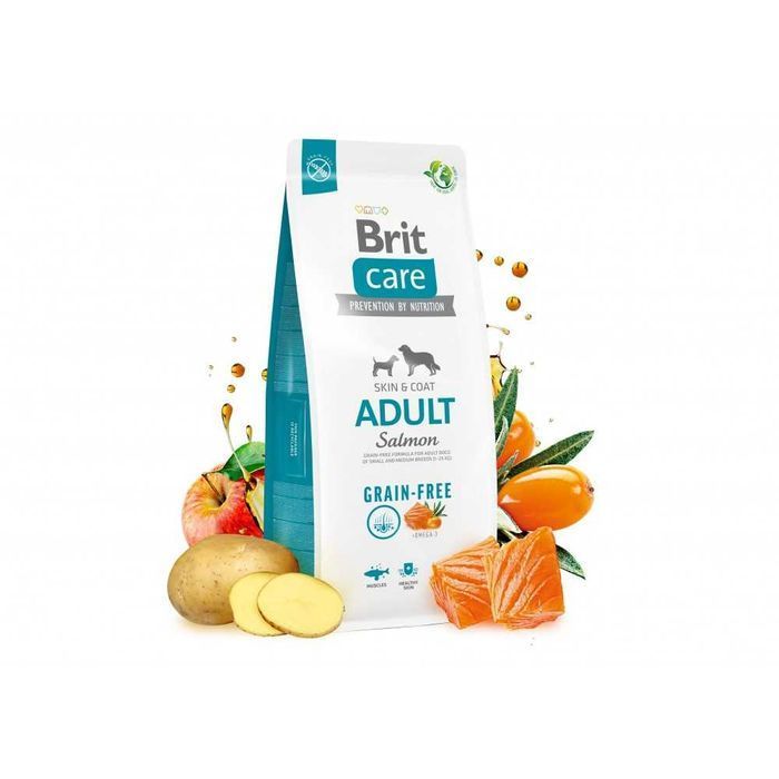 Корм Brit Care Dog Adult для собак малых и средних пород с лососем12кг