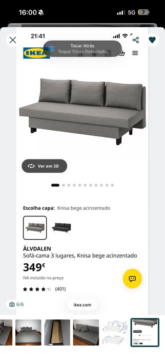 Sofá-cama novo Ikea
