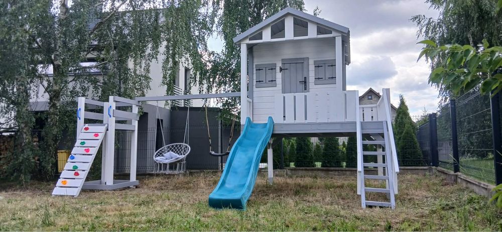 Zestaw Duży domek dla dzieci z placem zabaw