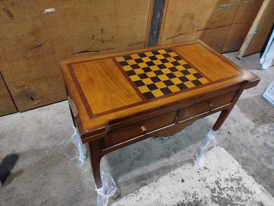 Mesa de Jogos Estilo Louis XV, Madeira Maciça, Excelente Estado, Porto