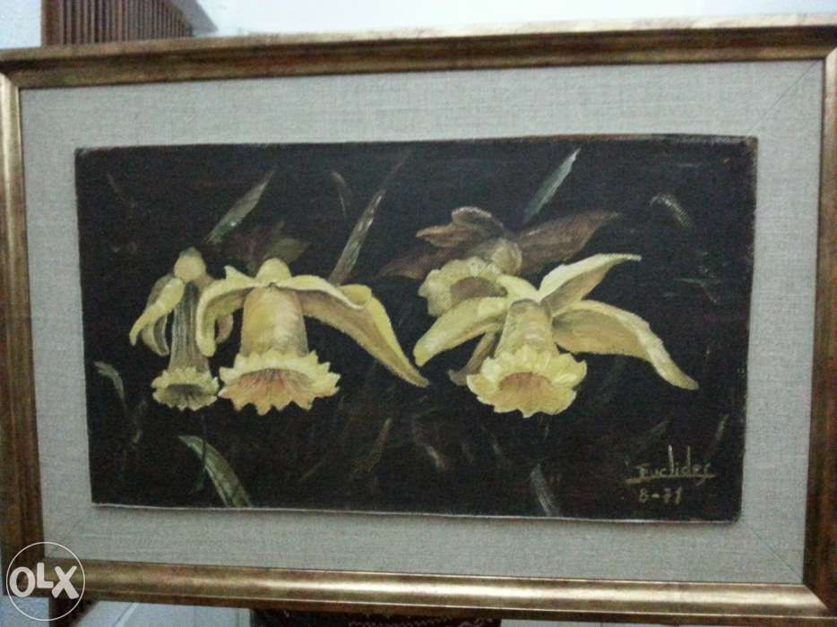 Quadro - Flores - 3 Jarros Amarelos