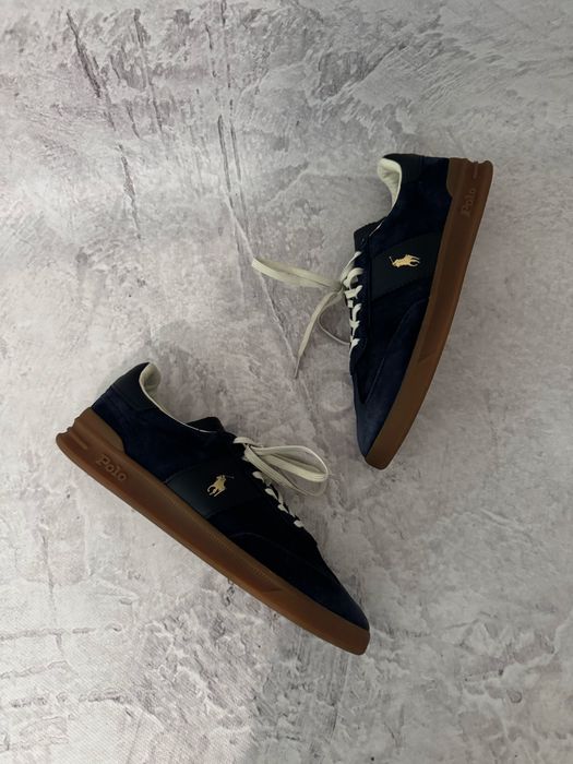 Polo Ralph Lauren sneakersy męskie granatowe 42 Navy Suede Leather Sneakers