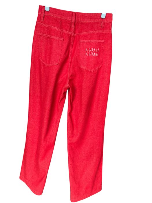 Czerwone jeansy Miu Miu straight high waist, rozmiar M