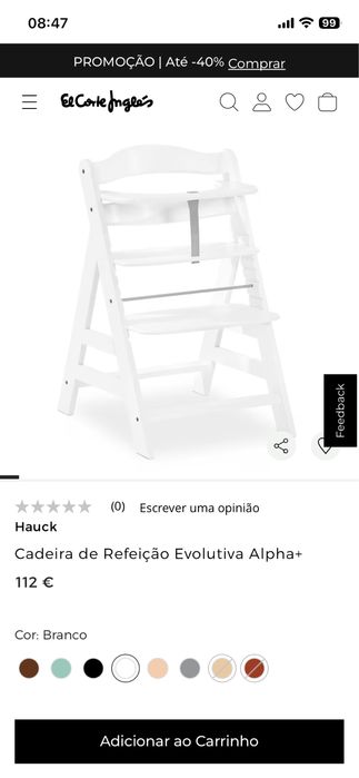 Cadeira Alimentação Evolutiva Alpha+