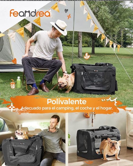 Mala de transporte de cão dobrável, como nova