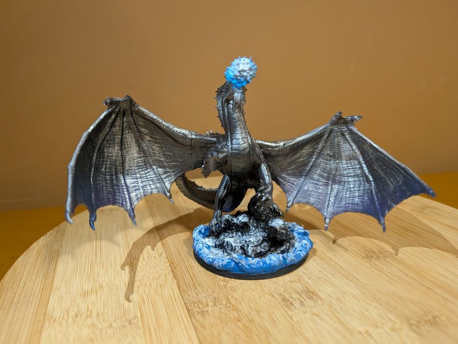 Dragão Azul - pintado à mão