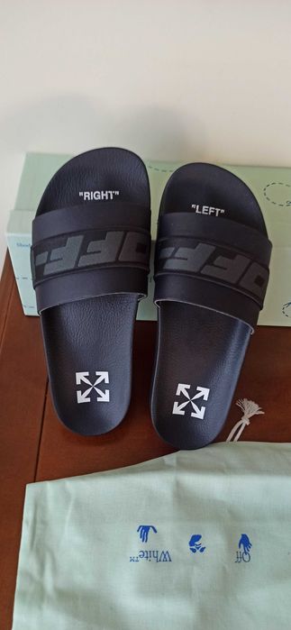 (r. 40) Nowe klapki OFF-WHITE black czarne białe