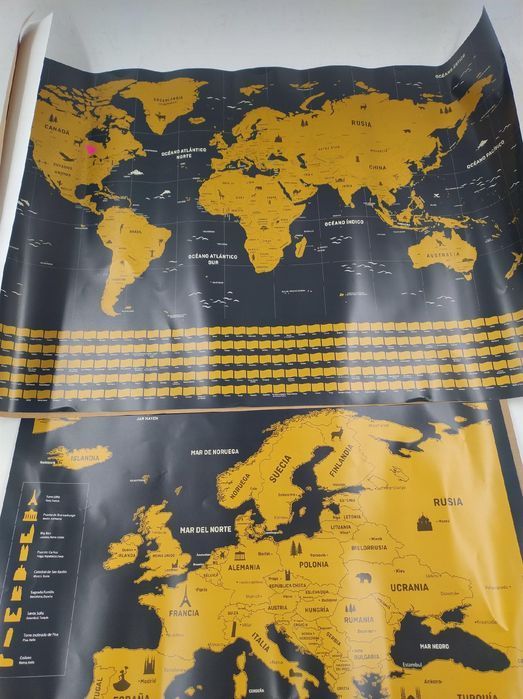 mapy do zdrapania europa i cały świat envami 68cm x 43cm rozmiar a3