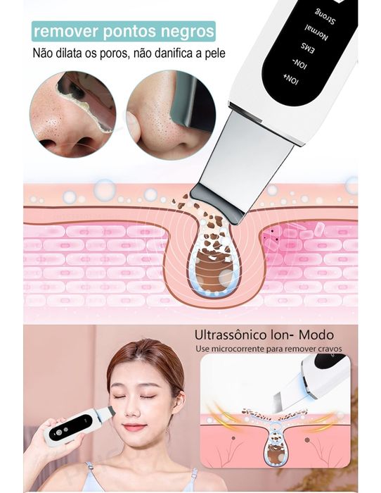 Limpador facial ultrasonico,remove, acne ,poros,esfoliante, rugas.