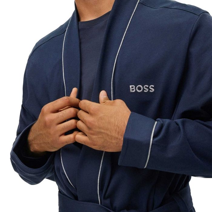 HUGO BOSS luksusowy męski szlafrok Kimono NAVY BLU
