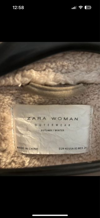 Kurtka ramoneska z ocieplanym kożuszkiem ZARA