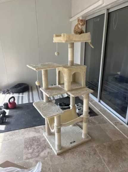 DRAPAK dla kota DUŻY luksusowy domek zabawki wieża legowisko hamak XXL