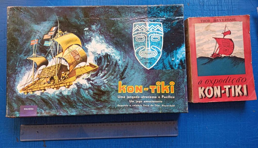 Majora - jogo antigo português - "KON-TIKI" ~ 1967 e livro 1ª edição
