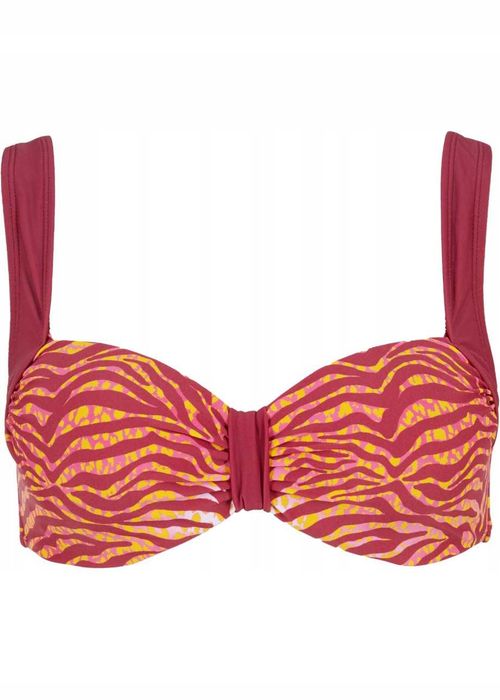 Biustonosz bikini na fiszbinach zebra bordowy ^85E