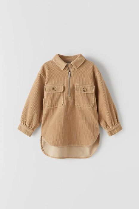 Стильная вельветовая рубашка/туника Zara унисекс