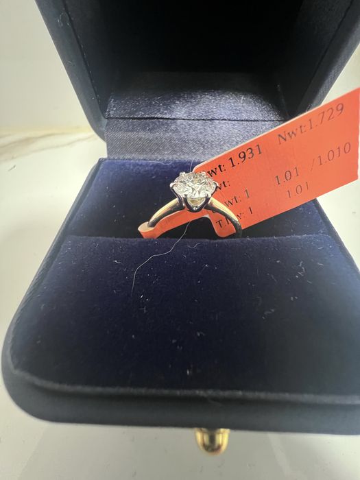 Złoty pierscionek 14k z diamentem brylantem 1.0ct