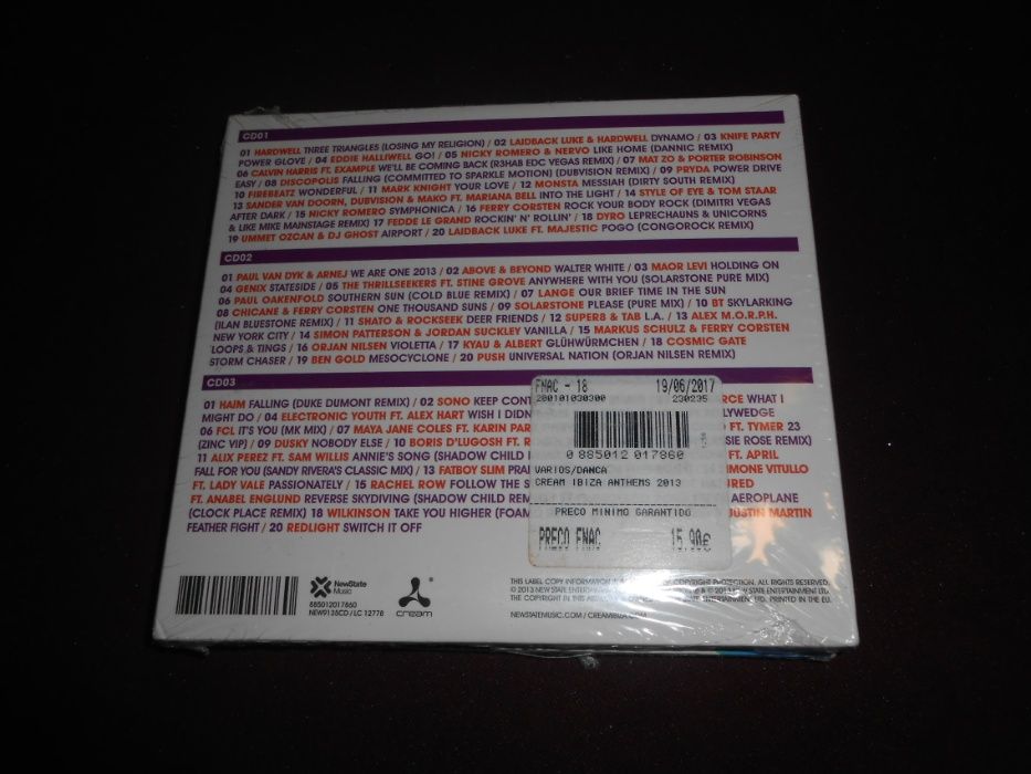 Três CDs triplos-Cream Club/Novos e selados-3 euros cada