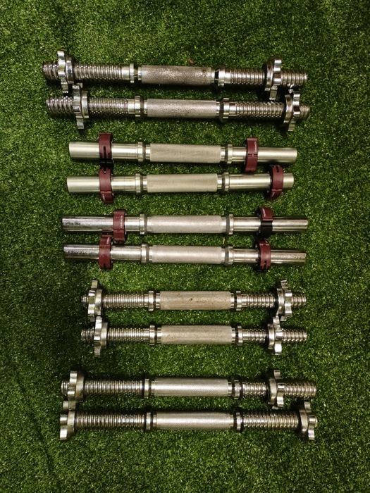 2 gryfy stalowe hantle z zaciskami sprezynowymi