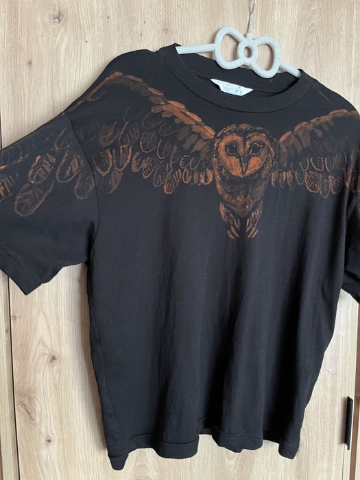 Top  s-l oversize sowa bleach paint unikat y2k boho ptak