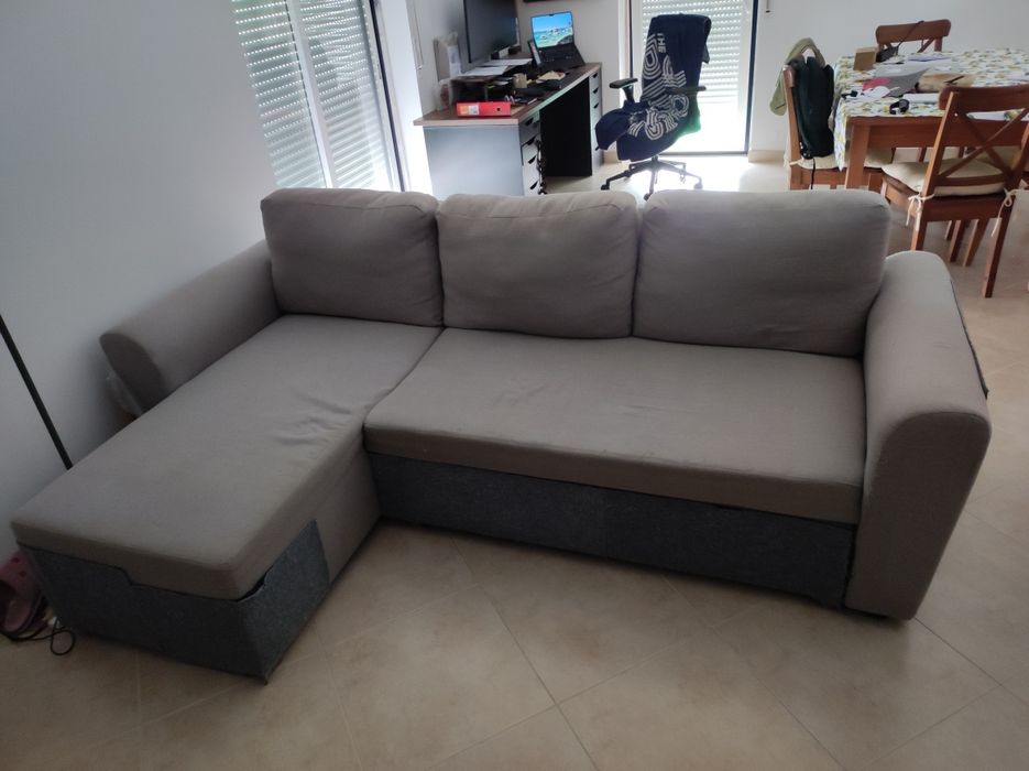 Sofá-cama cinzento 2 metros