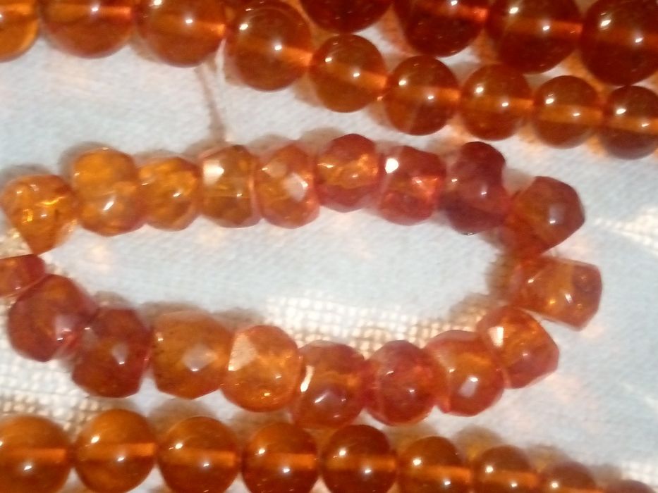 Бусы янтарные СССР, вінтажне гранені буси бруштин,