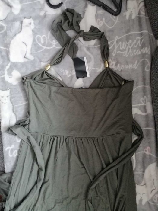 Nowa długa Sukienka Maxi Atmosphere 14 zielona khaki wesele
