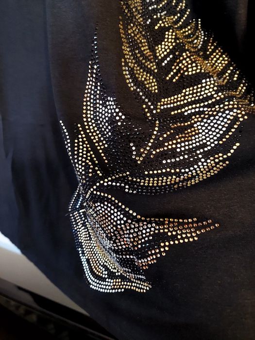 Bluzka wiskozowa z cyrkoniami liście na r. 46-50