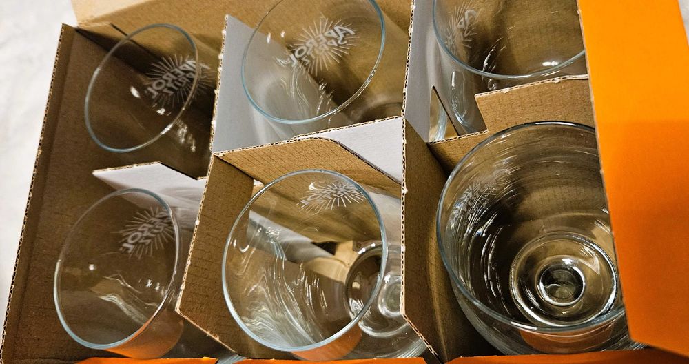 APEROL SPRITZ 6 sztuk Oryginalne kieliszki w kartonie