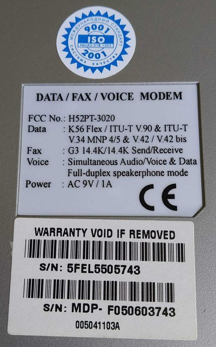 Голосовий факс модем GVC R21 VECTOR 56K (H52PT-3020)