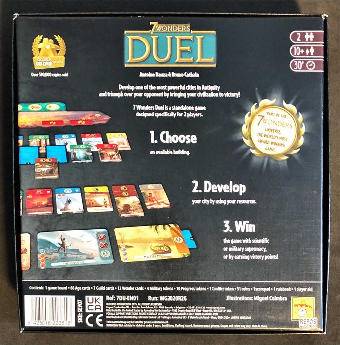 JOGO de Tabuleiro USADO 7 Wonders Duel Mini Expansão Catan