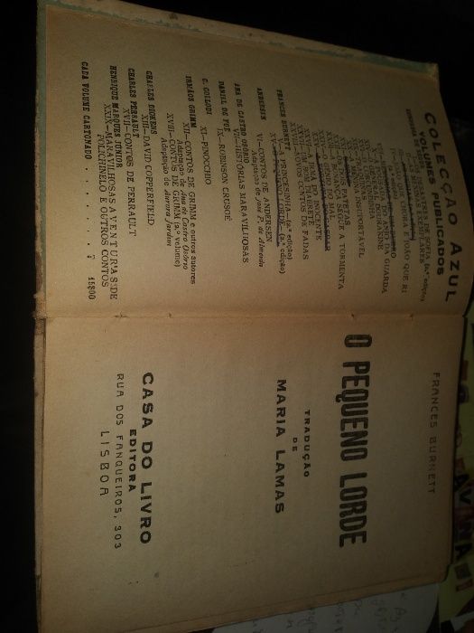 Livro antigo o Pequeno Lord 1946 Casa do Livro