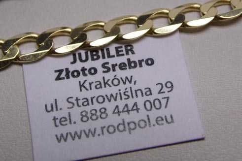 Złota bransoletka pancerka 21 cm. 4,8 mm.