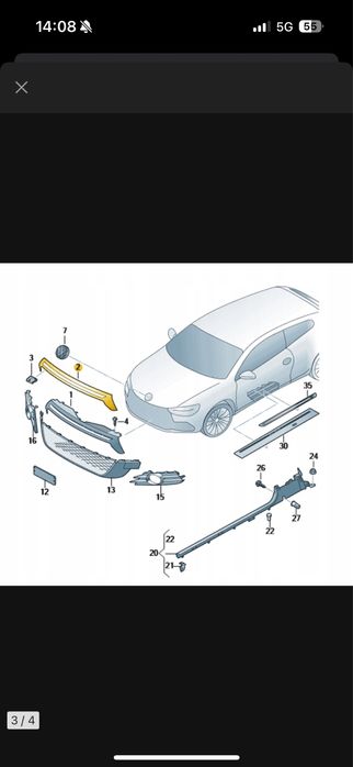 Grill scirocco 2009 do 2014 roku R