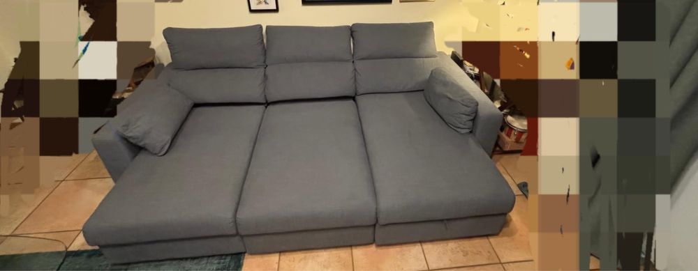 Sofá três lugares c/chaise lounge