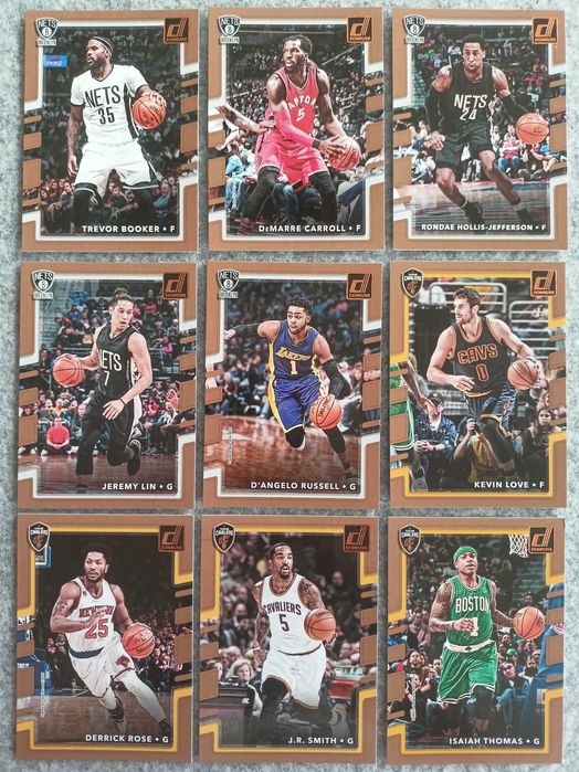 9 kart NBA 2017-18 Donruss Rose Love Lin Russell Thomas Smith