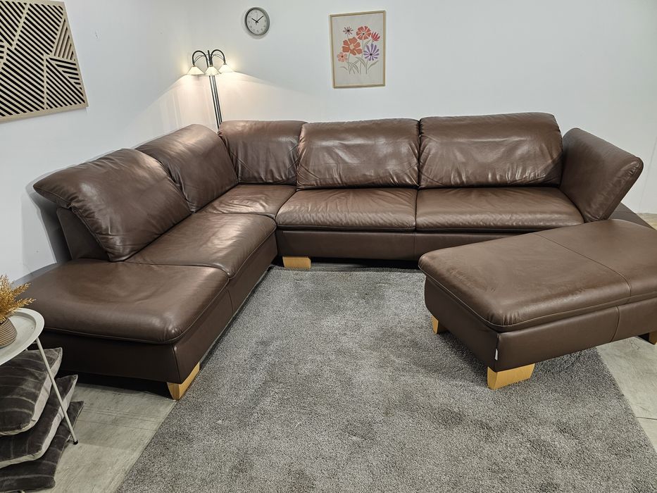 Narożnik skóra naturalna "W.Schillig" super stanie/czekoladowy