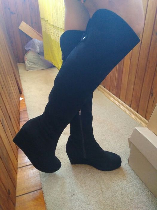 Зимние сапоги ботфорты