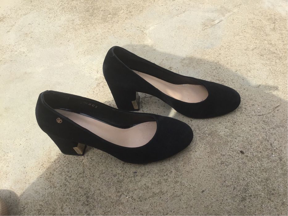 Туфли черные, замш натуральный