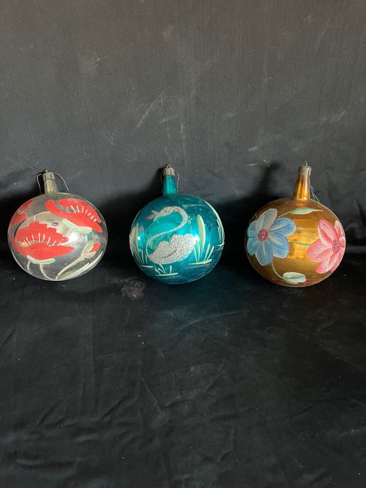 Bombki na choinkę szklane z PRL