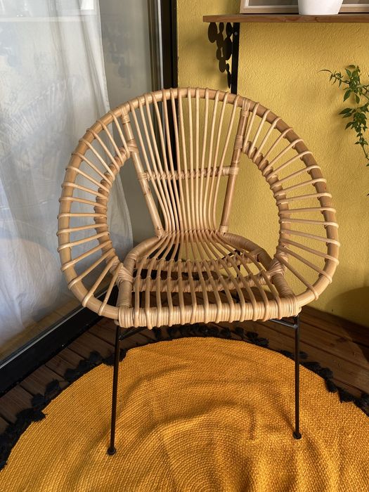 Cadeira de jardim Natural em Rattan e Metal