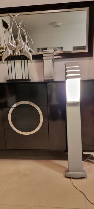 Słupek ogrodowy + kinkiet ogrodowy jasno szary Decora