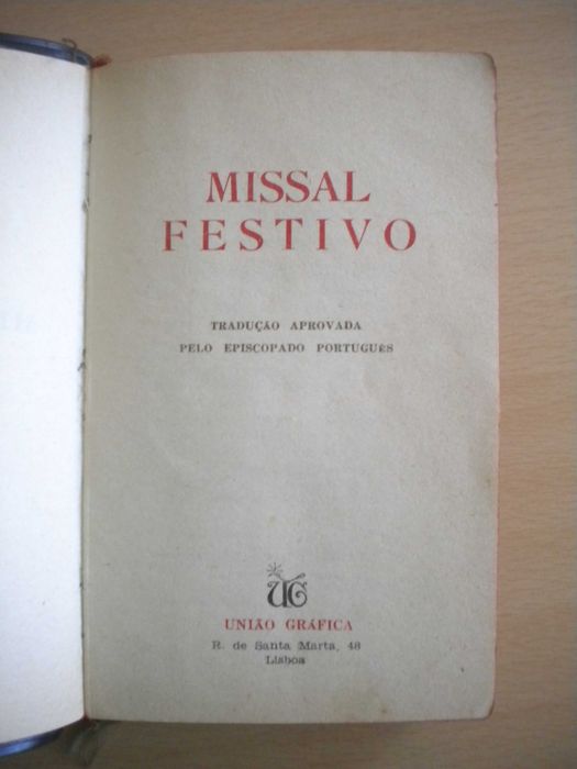 Missal Romano dos Domingos e Festas - Edição de 1932