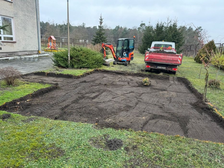Usługi koparko ładowarką,  układanie kostki brukowej . Prace
