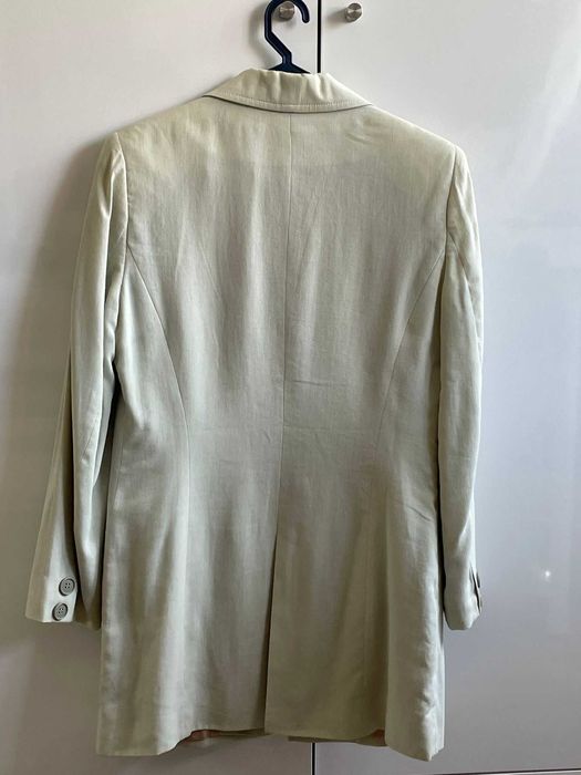 Conjunto blazer + calças + mini saia verde água