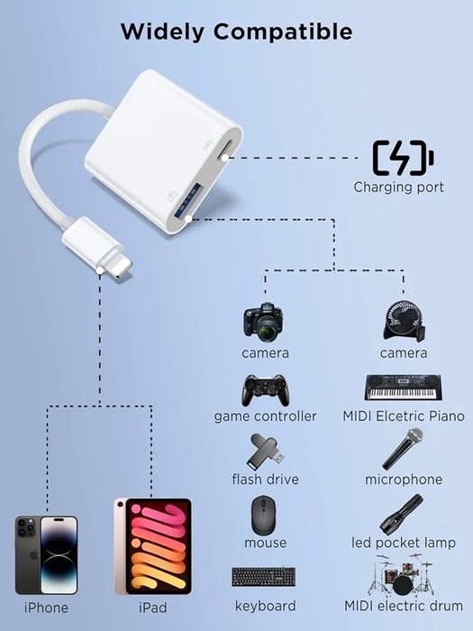 Adapter USB do iPhone\iPad USB na Lightning