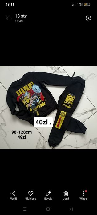 Komplet dresowy bluza spodnie czarny brązowy Marvel