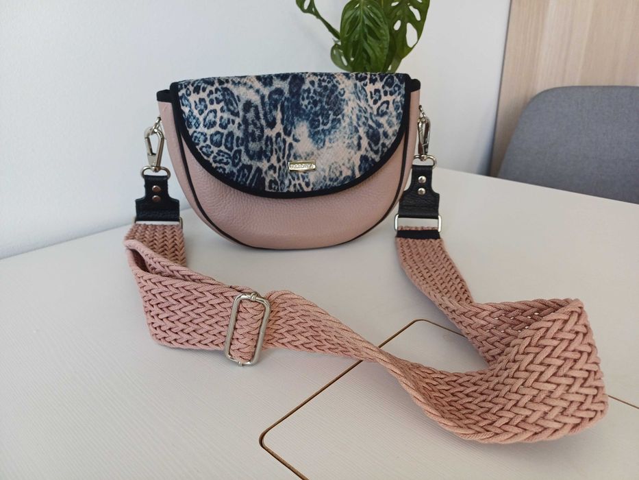 Farbotka Luna Brudny Róż Skóra Naturalna Pasek 3 Klapki