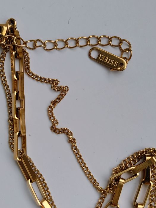 Naszyjnik w złotym kolorze komplet stainless steel