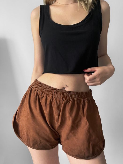 Szorty krótkie spodenki skórzane 100% skóra naturalna premium GANNI